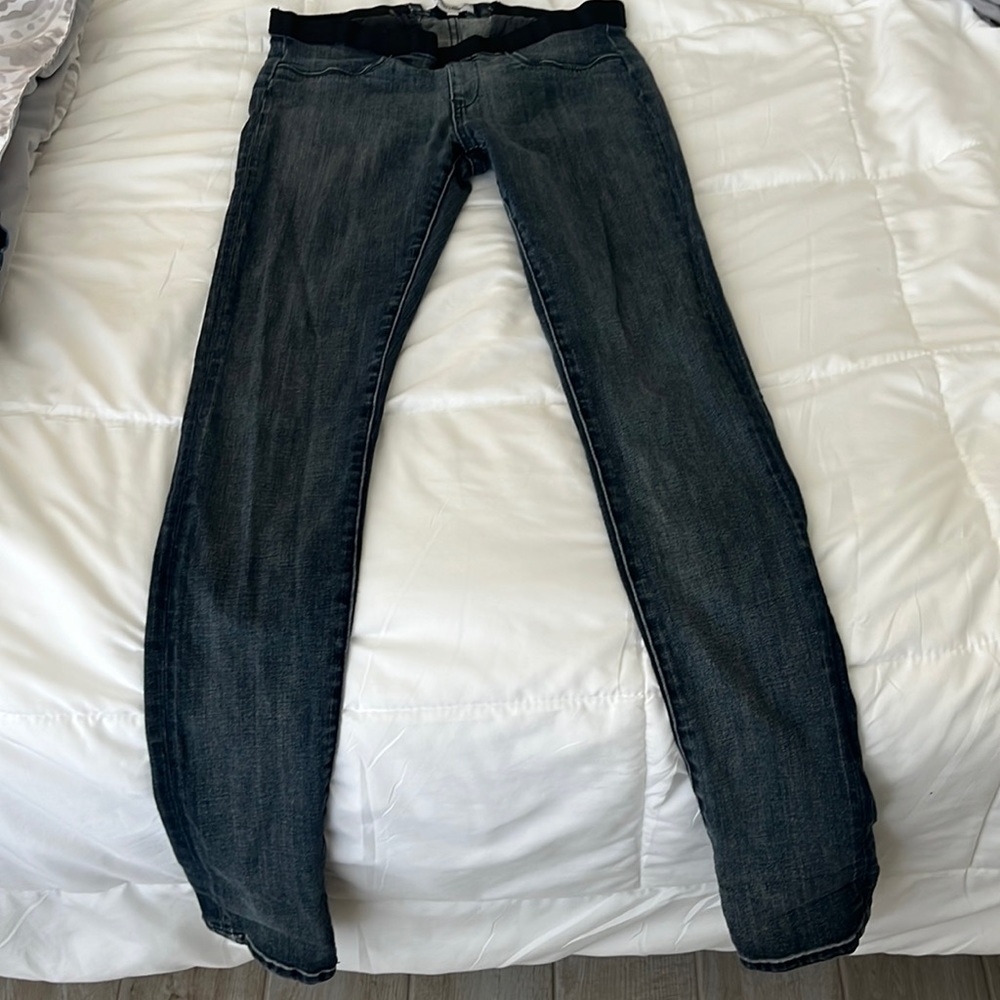 Helmut Lang Steel Grey Lan Elastic Skinny Stretch Jean Jeggings Size 28